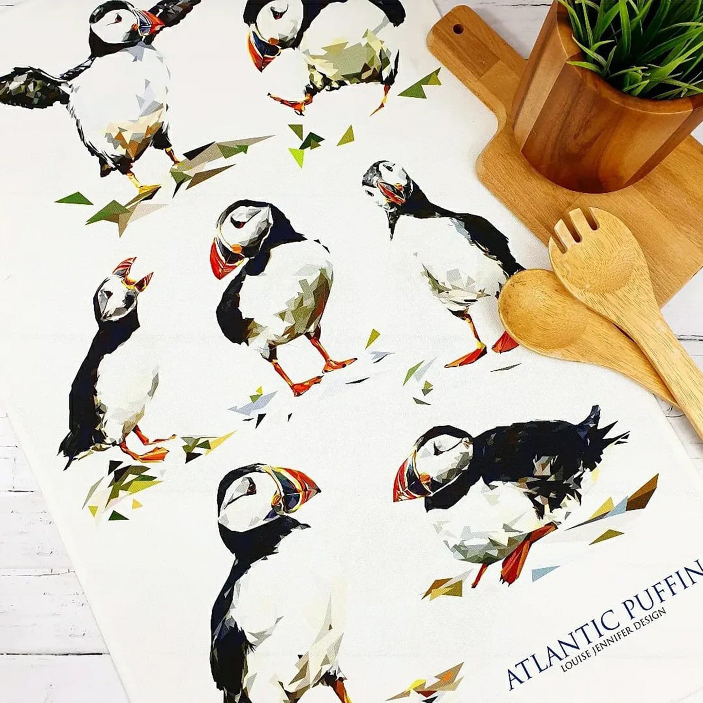 ATLANTIC PUFFIN MIX tea towel