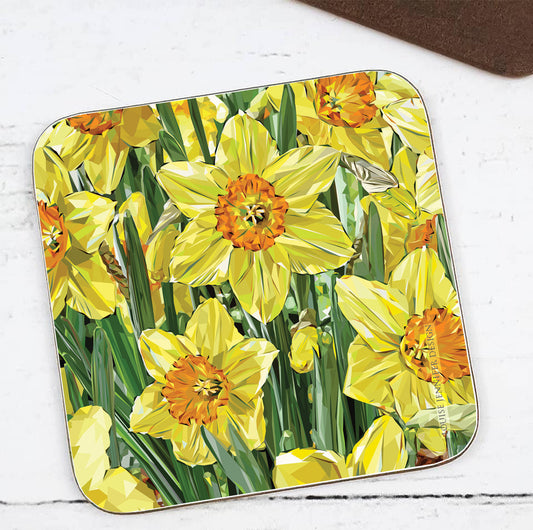 DAFFODILS hardwood coaster