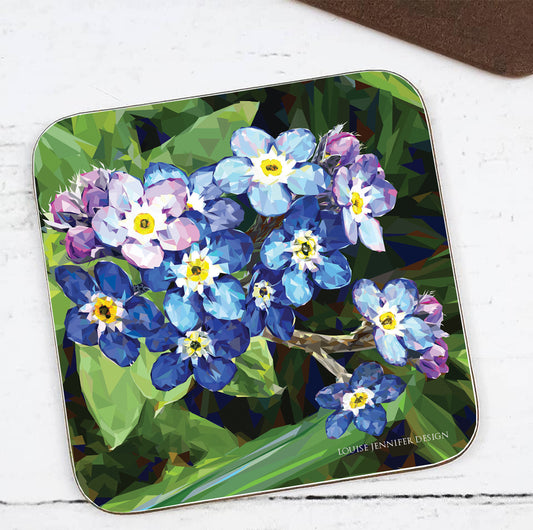 FORGET-ME-NOT hardwood coaster