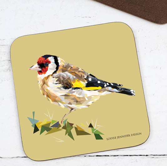 GOLDFINCH hardwood coaster