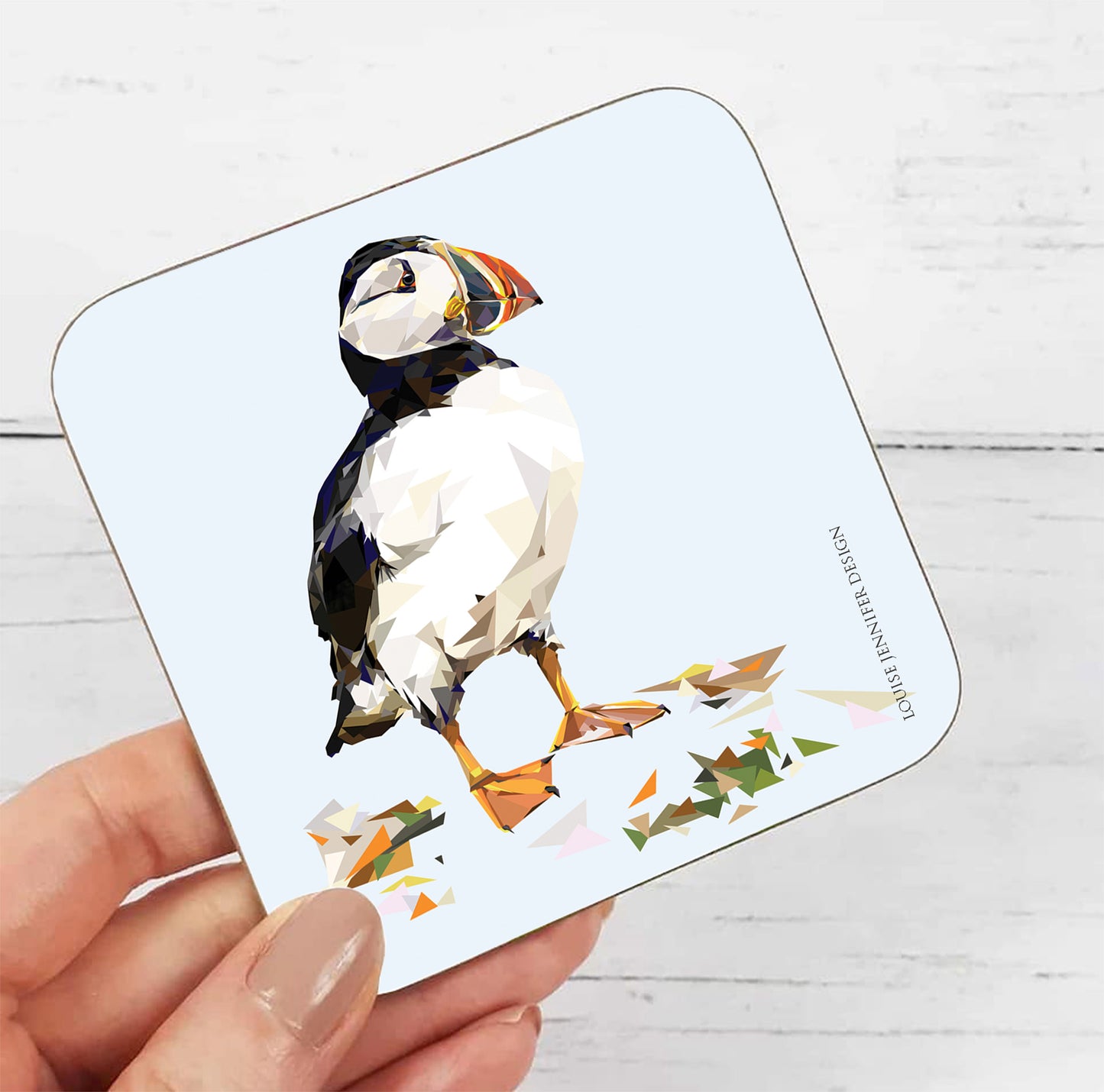 ATLANTIC PUFFIN hardwood coaster