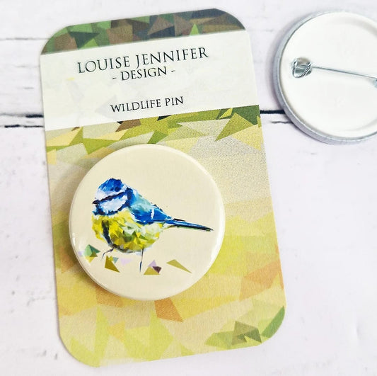 BLUE TIT pin badge