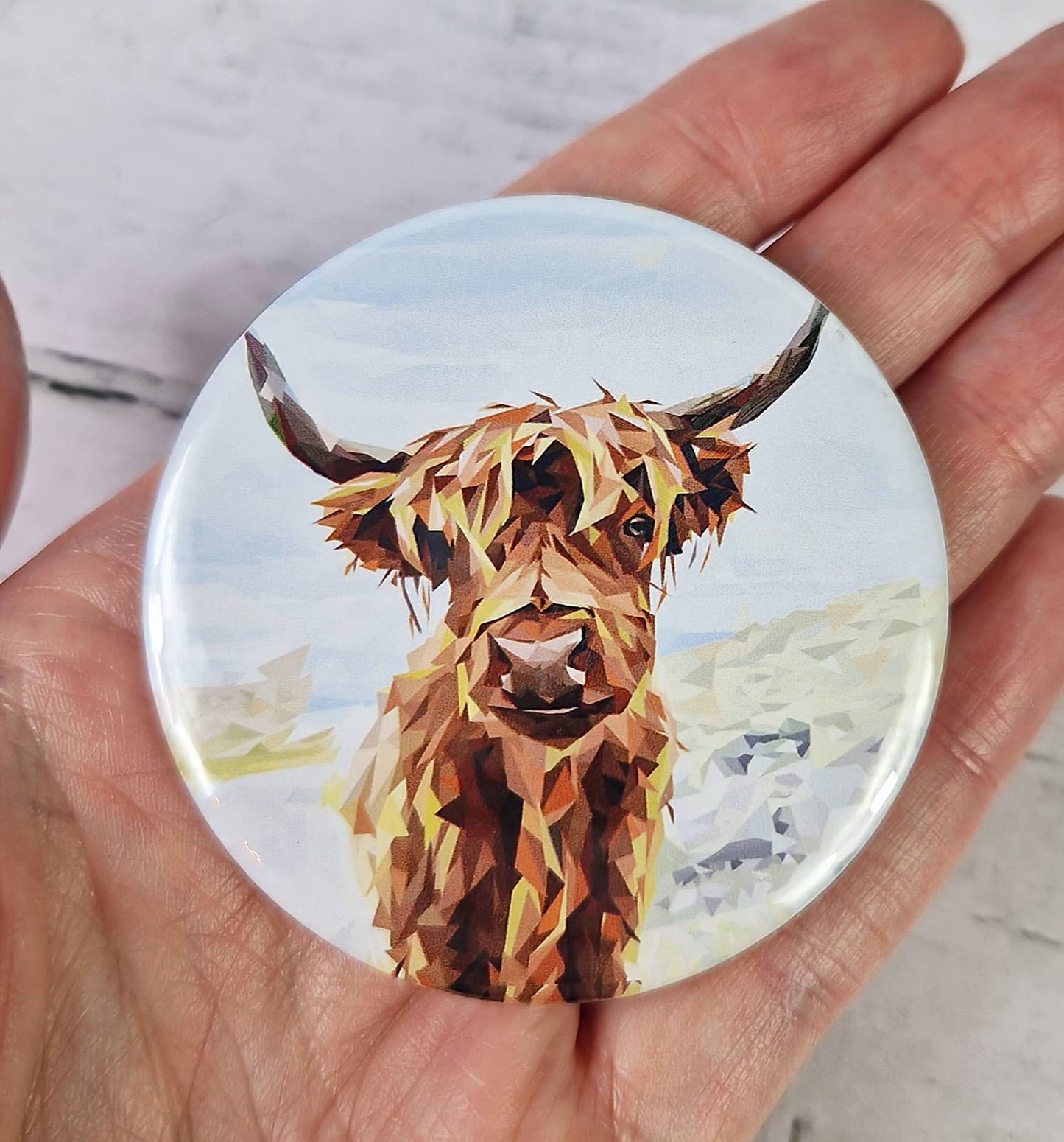 HIGHLAND COW pocket mirror