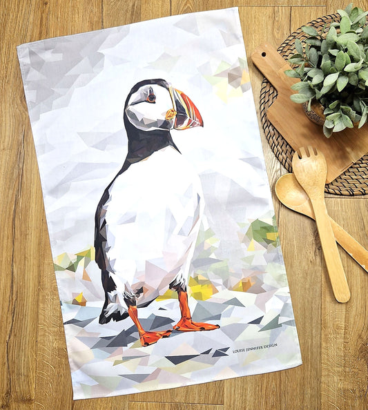 ATLANTIC PUFFIN cotton tea towel *NEW