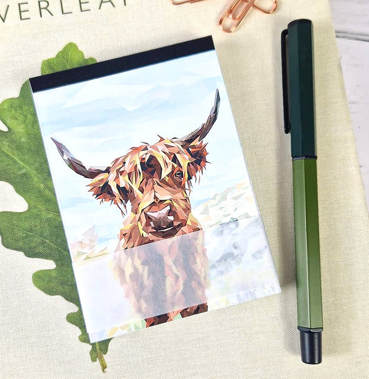 HIGHLAND COW illustrated mini notebook