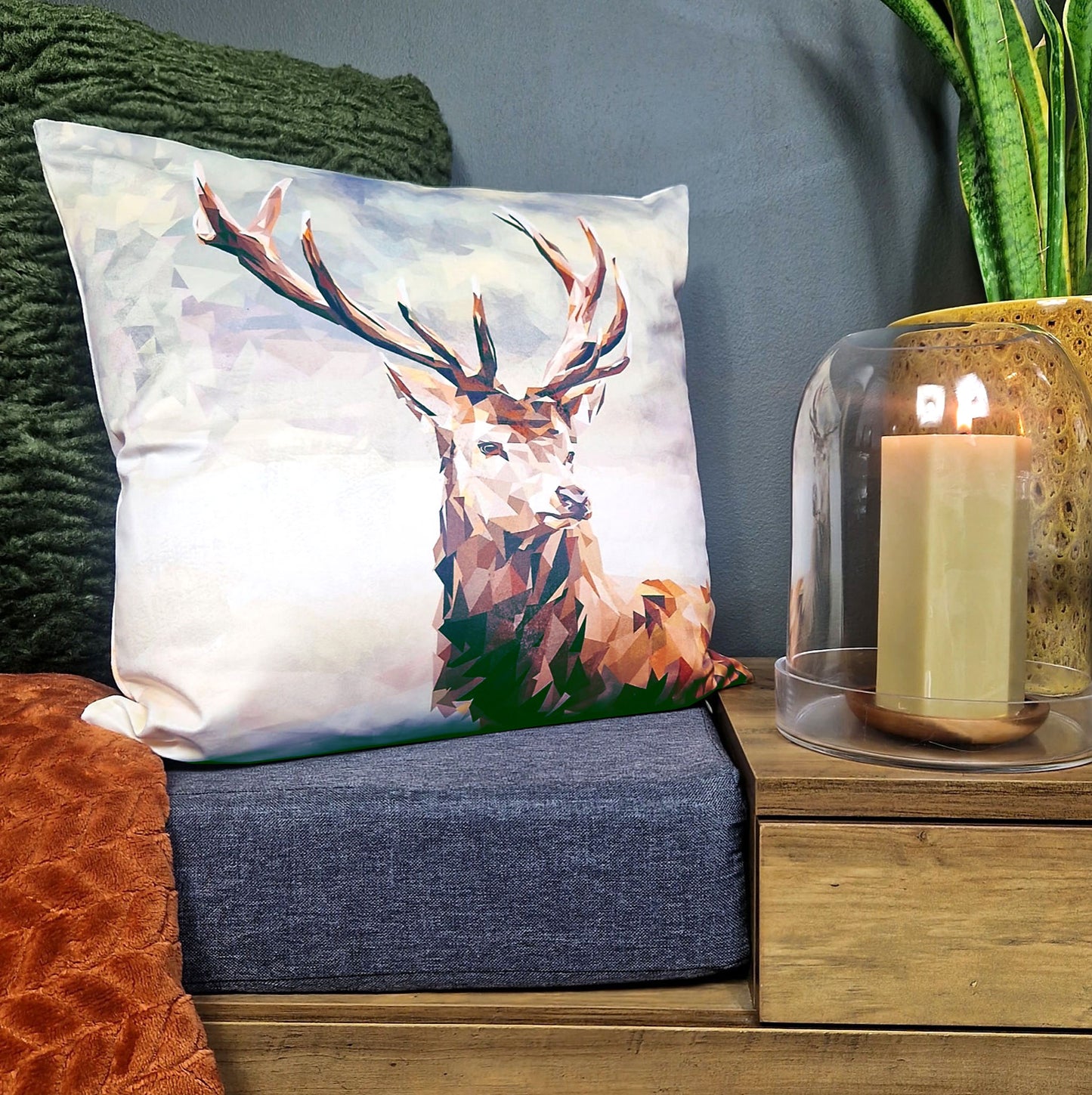 RED STAG velvet cushion