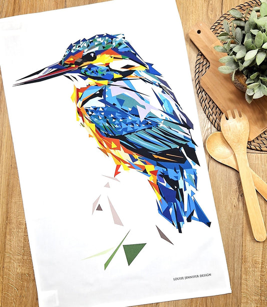 KINGFISHER cotton tea towel - 50% OFF APPLIED AT CHECKOUT