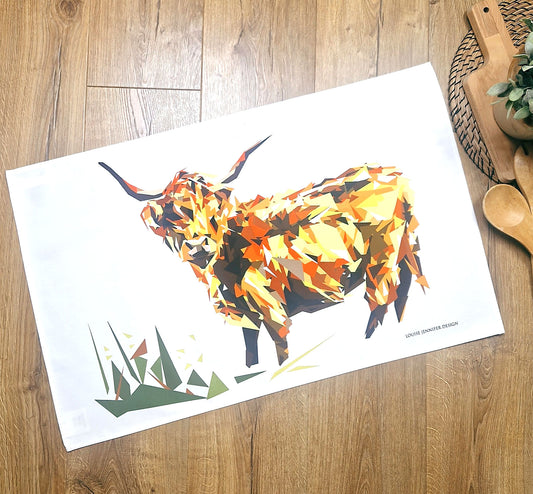 HIGHLAND COW tea towel - 50% OFF APPLIED AT CHECKOUT