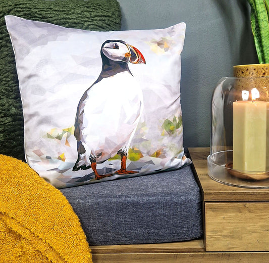 ATLANTIC PUFFIN velvet cushion