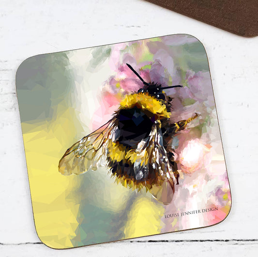 BUFF-TAILED BUMBLEBEE hardwood coaster