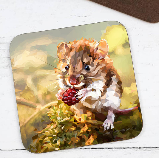 FIELD MOUSE hardwood coaster