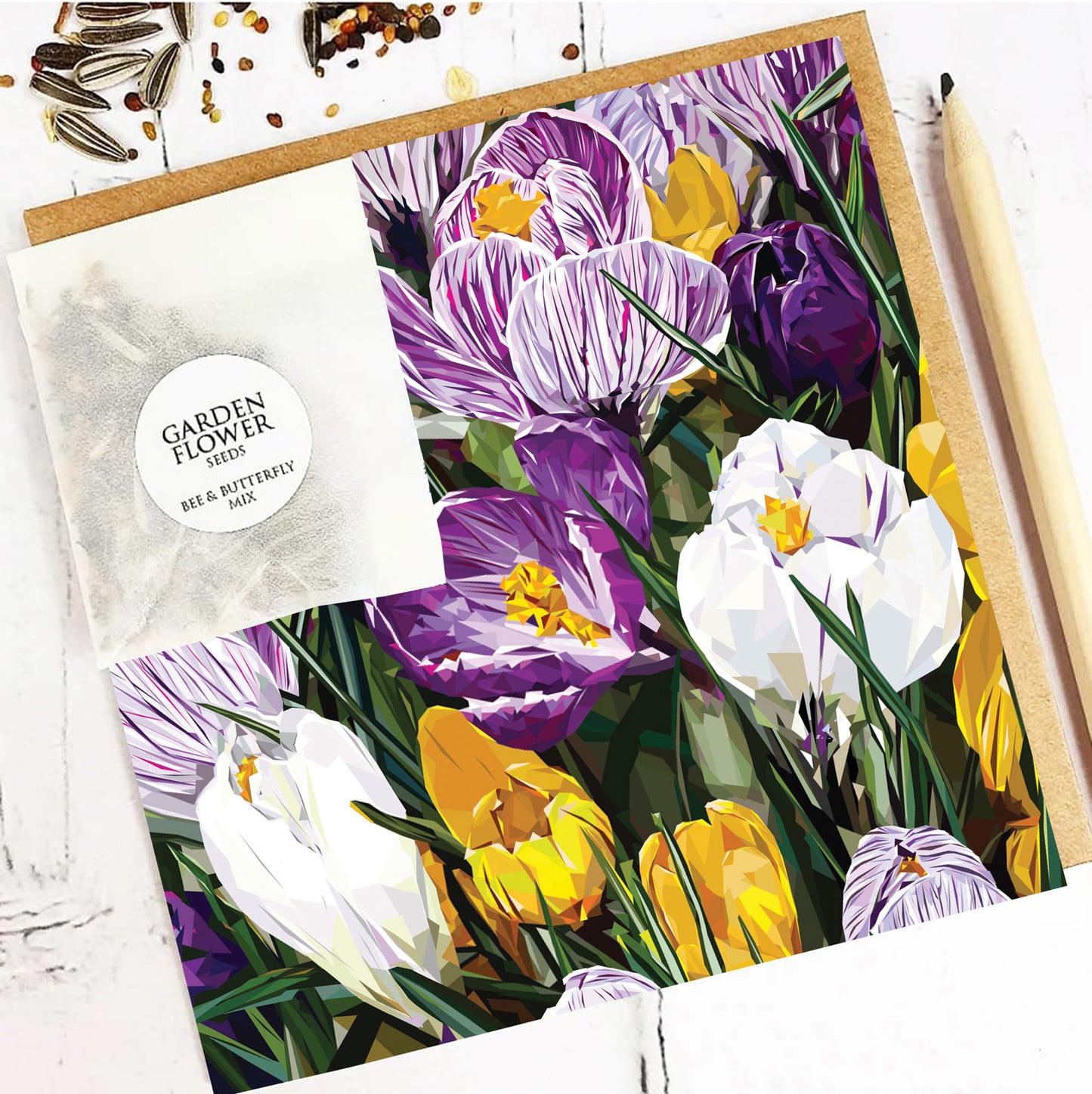 CROCUS seed greeting card